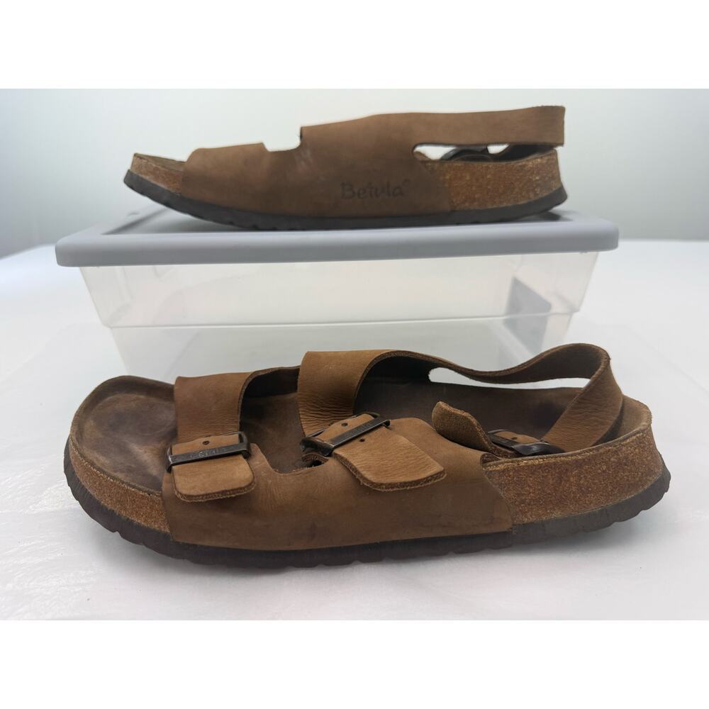 Betula by Birkenstock Milano Brown Leather 3 Strap Sandals Men’s Size 10 - Picture 3 of 8